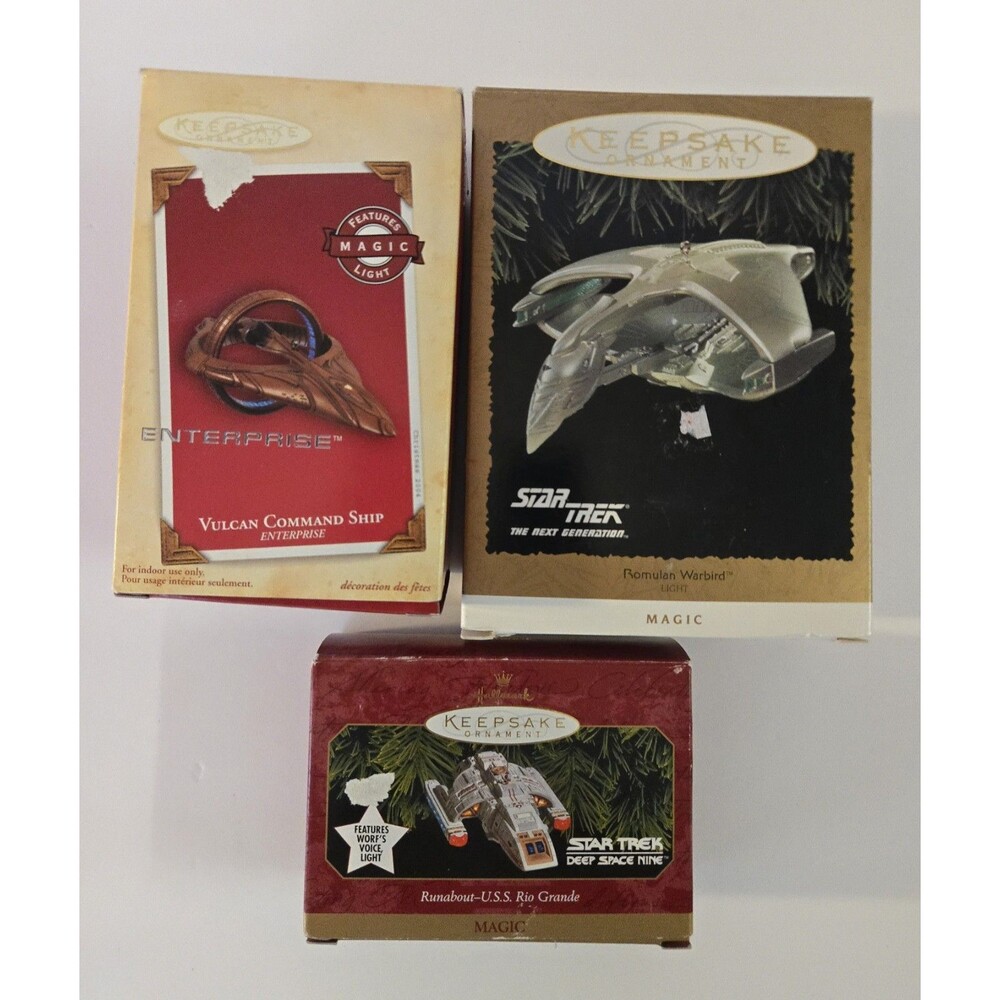 Star Trek Ships Lot Of 3-Hallmark Keepsake Ornaments Mix Of New And Pre-owned